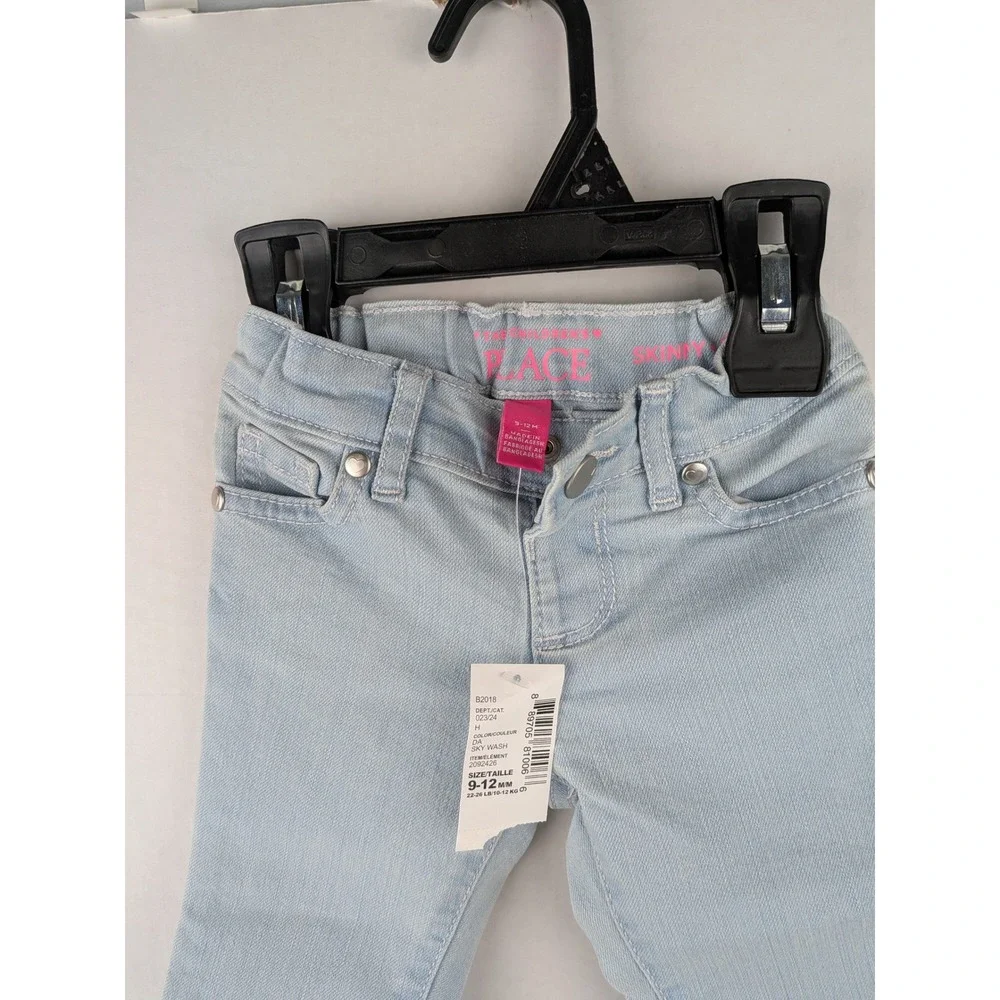 The Children's Place Toddler Girls Skinny Jeans Light Sky Wash Blue 9-12M NWT